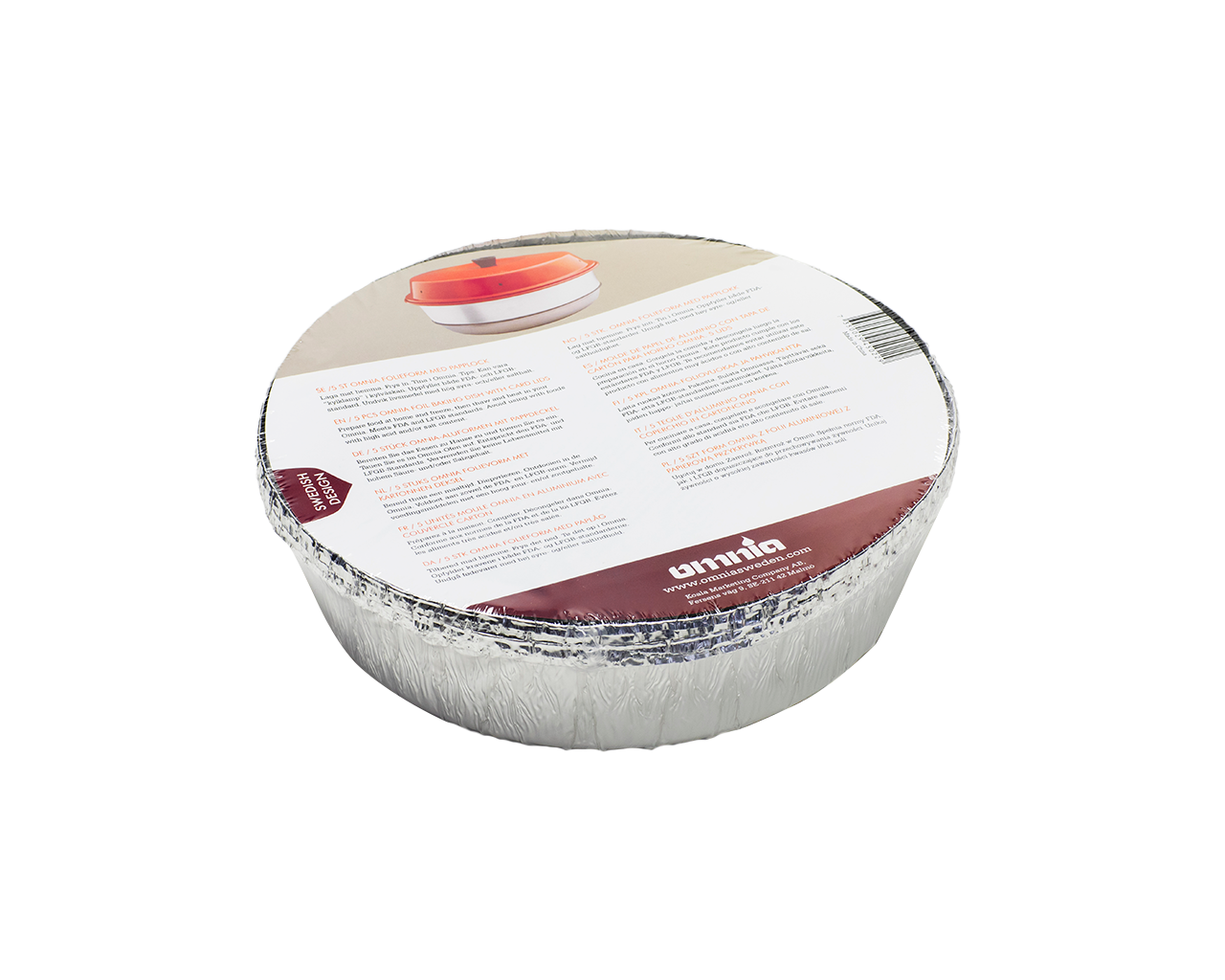 Plat en aluminium avec couvercle en carton -OMNIA